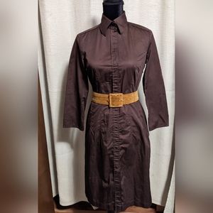 Hugo Boss collared brown shirt dress Size 8